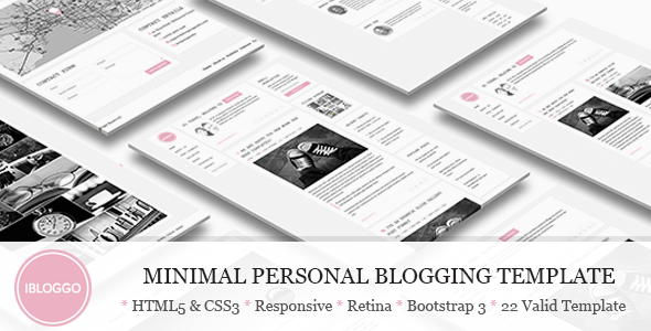 iBloggo - Minimal Personal Blog HTML  Template