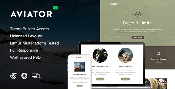 Aviator - Responsive Email + Themebuilder Access