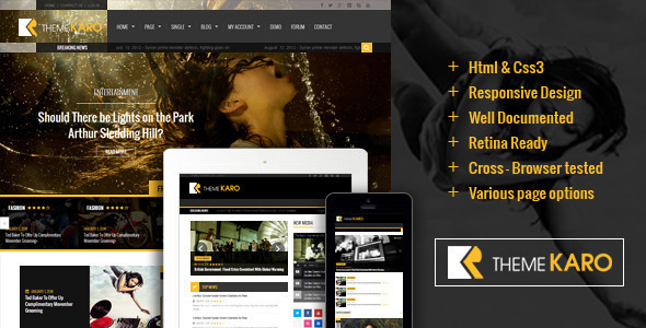Karo Magazine HTML5 Template