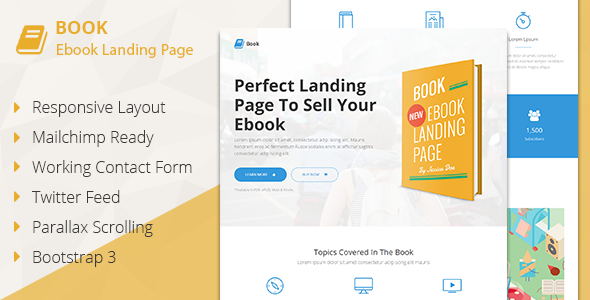 Book - Responsive Ebook Landing Page