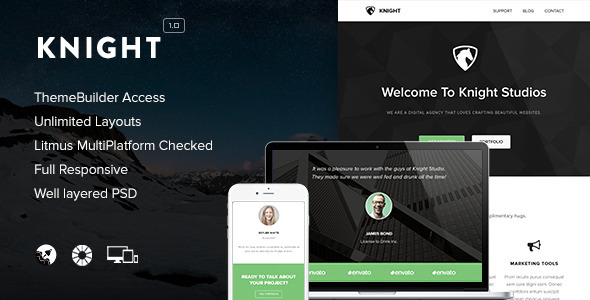 Knight - Responsive Email + Themebuilder Access