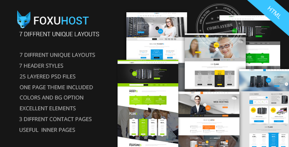 Foxuhost - Web Hosting, Responsive HTML Template